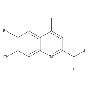 6-Bromo-7-chloro-2-(difluoromethyl)-4-methylquinoline结构式