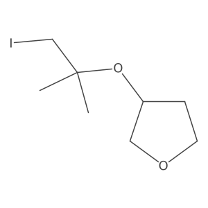 3-[(1-Iodo-2-methylpropan-2-yl)oxy]oxolane结构式