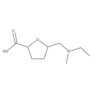 rac-(2R,5S)-5-{[ethyl(methyl)amino]methyl}oxolane-2-carboxylic acid结构式