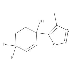 4,4-Difluoro-1-(4-methyl-1,3-thiazol-5-yl)cyclohex-2-en-1-ol结构式