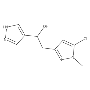 2-(5-chloro-1-methyl-1H-pyrazol-3-yl)-1-(1H-pyrazol-4-yl)ethan-1-ol结构式