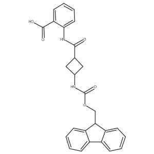 2-[3-({[(9H-fluoren-9-yl)methoxy]carbonyl}amino)cyclobutaneamido]benzoic acid结构式