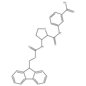 3-[3-({[(9H-fluoren-9-yl)methoxy]carbonyl}amino)oxolane-2-amido]benzoic acid结构式