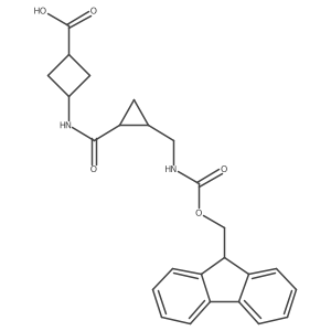 (1rs&,3rs&)-3-[(1RS,2SR)-2-[({[(9H-fluoren-9-yl)methoxy]carbonyl}amino)methyl]cyclopropaneamido]cyclobutane-1-carboxylic acid结构式