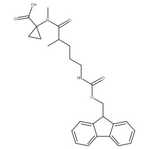 1-[5-({[(9H-fluoren-9-yl)methoxy]carbonyl}amino)-N,2-dimethylpentanamido]cyclopropane-1-carboxylic acid Structure