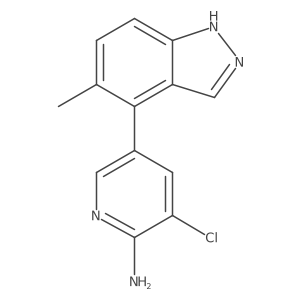 3-chloro-5-(5-methyl-1H-indazol-4-yl)pyridin-2-amine结构式