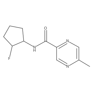 N-(2-fluorocyclopentyl)-5-methylpyrazine-2-carboxamide结构式