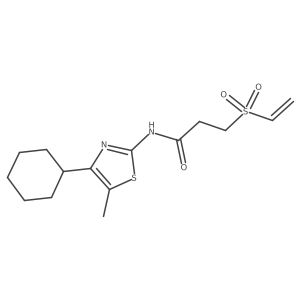 N-(4-Cyclohexyl-5-methyl-1,3-thiazol-2-yl)-3-ethenylsulfonylpropanamide结构式