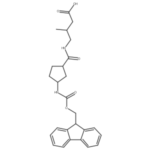rac-4-{[(1R,3S)-3-({[(9H-fluoren-9-yl)methoxy]carbonyl}amino)cyclopentyl]formamido}-3-methylbutanoic acid Structure
