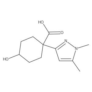 1-(1,5-dimethyl-1H-pyrazol-3-yl)-4-hydroxycyclohexane-1-carboxylic acid Structure
