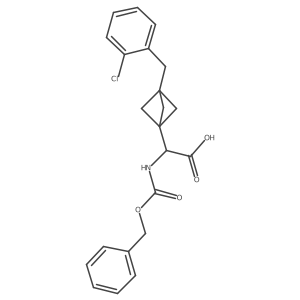2-[3-[(2-Chlorophenyl)methyl]-1-bicyclo[1.1.1]pentanyl]-2-(phenylmethoxycarbonylamino)acetic acid Structure