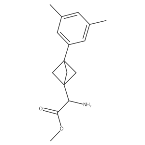 Methyl 2-amino-2-[3-(3,5-dimethylphenyl)-1-bicyclo[1.1.1]pentanyl]acetate Structure