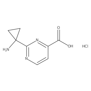 2-(1-Aminocyclopropyl)pyrimidine-4-carboxylic acid;hydrochloride结构式