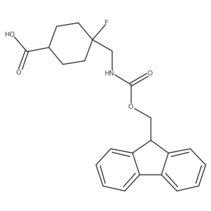 4-[(9H-Fluoren-9-ylmethoxycarbonylamino)methyl]-4-fluorocyclohexane-1-carboxylic acid结构式