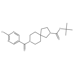 Tert-butyl 8-(2-chloropyrimidine-5-carbonyl)-2,8-diazaspiro[4.5]decane-2-carboxylate结构式