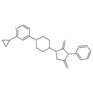 1-[1-(6-Cyclopropylpyrimidin-4-yl)piperidin-4-yl]-3-phenylimidazolidine-2,4-dione Structure
