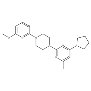 2-[4-(4-Methoxypyrimidin-2-yl)piperazin-1-yl]-4-methyl-6-(pyrrolidin-1-yl)pyrimidine结构式