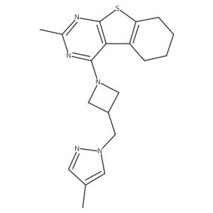 5-methyl-3-{3-[(4-methyl-1H-pyrazol-1-yl)methyl]azetidin-1-yl}-8-thia-4,6-diazatricyclo[7.4.0.0^{2,7}]trideca-1(9),2,4,6-tetraene Structure
