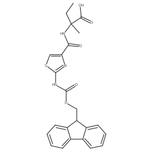 2-{[2-({[(9H-fluoren-9-yl)methoxy]carbonyl}amino)-1,3-thiazol-4-yl]formamido}-2-methylbutanoic acid结构式