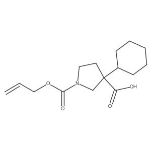 3-Cyclohexyl-1-[(prop-2-en-1-yloxy)carbonyl]pyrrolidine-3-carboxylic acid结构式