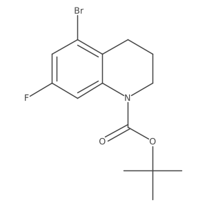 Tert-butyl 5-bromo-7-fluoro-1,2,3,4-tetrahydroquinoline-1-carboxylate结构式