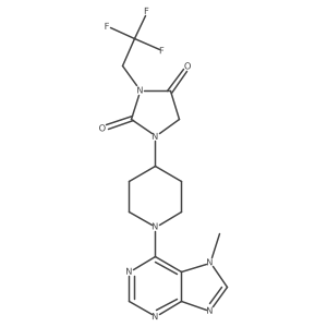 1-[1-(7-methyl-7H-purin-6-yl)piperidin-4-yl]-3-(2,2,2-trifluoroethyl)imidazolidine-2,4-dione结构式