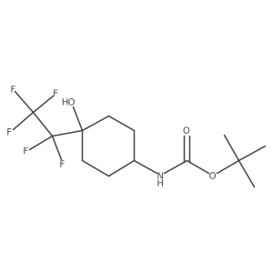 tert-Butyl (4-hydroxy-4-(perfluoroethyl)cyclohexyl)carbamate结构式