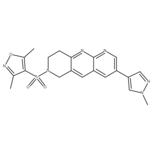 3,5-dimethyl-4-{[3-(1-methyl-1H-pyrazol-4-yl)-6H,7H,8H,9H-pyrido[2,3-b]1,6-naphthyridin-7-yl]sulfonyl}-1,2-oxazole结构式