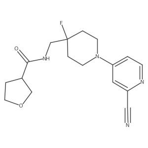 N-{[1-(2-cyanopyridin-4-yl)-4-fluoropiperidin-4-yl]methyl}oxolane-3-carboxamide Structure