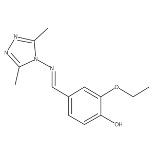 4-[(E)-(3,5-dimethyl-1,2,4-triazol-4-yl)iminomethyl]-2-ethoxyphenol结构式
