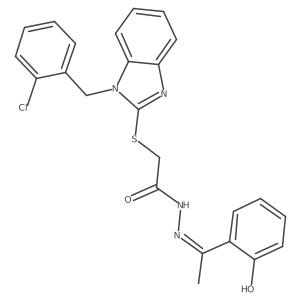 2-{[1-(2-chlorobenzyl)-1H-benzimidazol-2-yl]sulfanyl}-N'-[(1E)-1-(2-hydroxyphenyl)ethylidene]acetohydrazide结构式