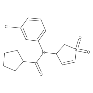 N-(3-Chlorophenyl)-N-(1,1-dioxido-2,3-dihydro-3-thiophenyl)cyclopentanecarboxamide Structure