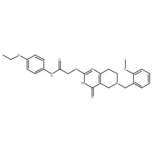 N-(4-ethoxyphenyl)-2-{[6-(2-methoxybenzyl)-4-oxo-3,4,5,6,7,8-hexahydropyrido[4,3-d]pyrimidin-2-yl]sulfanyl}acetamide结构式