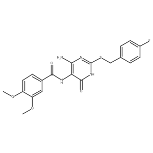 N-(4-amino-2-((4-fluorobenzyl)thio)-6-oxo-1,6-dihydropyrimidin-5-yl)-3,4-dimethoxybenzamide Structure