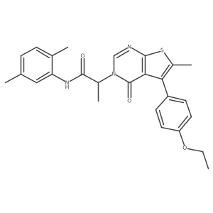 N-(2,5-dimethylphenyl)-2-(5-(4-ethoxyphenyl)-6-methyl-4-oxothieno[2,3-d]pyrimidin-3(4H)-yl)propanamide结构式