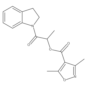 [1-(2,3-Dihydroindol-1-yl)-1-oxopropan-2-yl] 3,5-dimethyl-1,2-oxazole-4-carboxylate结构式