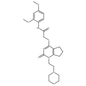 N-(2,4-dimethoxyphenyl)-2-((1-(2-morpholinoethyl)-2-oxo-2,5,6,7-tetrahydro-1H-cyclopenta[d]pyrimidin-4-yl)thio)acetamide Structure