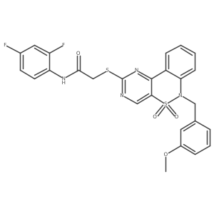 N-(2,4-difluorophenyl)-2-{[6-(3-methoxybenzyl)-5,5-dioxido-6H-pyrimido[5,4-c][2,1]benzothiazin-2-yl]thio}acetamide Structure