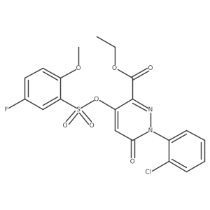 Ethyl 1-(2-chlorophenyl)-4-(((5-fluoro-2-methoxyphenyl)sulfonyl)oxy)-6-oxo-1,6-dihydropyridazine-3-carboxylate Structure