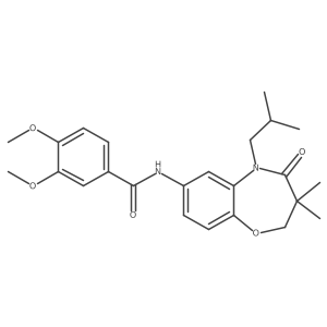 N-(5-isobutyl-3,3-dimethyl-4-oxo-2,3,4,5-tetrahydrobenzo[b][1,4]oxazepin-7-yl)-3,4-dimethoxybenzamide结构式
