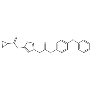 N-(4-{[(4-phenoxyphenyl)carbamoyl]methyl}-1,3-thiazol-2-yl)cyclopropanecarboxamide结构式