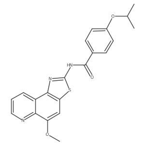 N-[(2Z)-5-methoxy[1,3]thiazolo[4,5-f]quinolin-2(1H)-ylidene]-4-(propan-2-yloxy)benzamide结构式