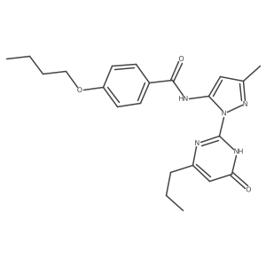 4-butoxy-N-(3-methyl-1-(6-oxo-4-propyl-1,6-dihydropyrimidin-2-yl)-1H-pyrazol-5-yl)benzamide Structure