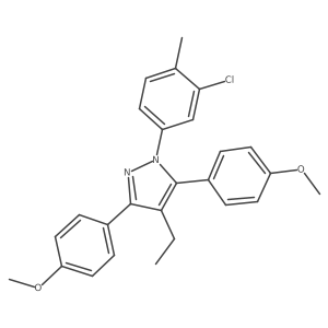 1-(3-chloro-4-methylphenyl)-4-ethyl-3,5-bis(4-methoxyphenyl)-1H-pyrazole结构式