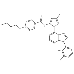 4-butoxy-N-{1-[1-(2,3-dimethylphenyl)-1H-pyrazolo[3,4-d]pyrimidin-4-yl]-3-methyl-1H-pyrazol-5-yl}benzamide Structure
