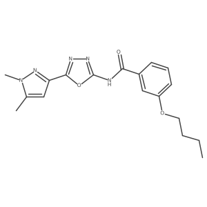 3-butoxy-N-[5-(1,5-dimethyl-1H-pyrazol-3-yl)-1,3,4-oxadiazol-2-yl]benzamide Structure