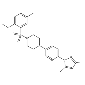 3-(3,5-dimethyl-1H-pyrazol-1-yl)-6-(4-((2-methoxy-5-methylphenyl)sulfonyl)piperazin-1-yl)pyridazine Structure