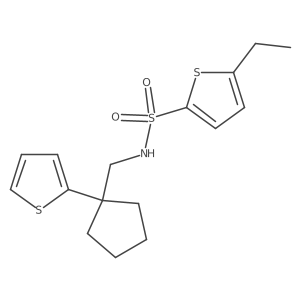 5-ethyl-N-((1-(thiophen-2-yl)cyclopentyl)methyl)thiophene-2-sulfonamide Structure
