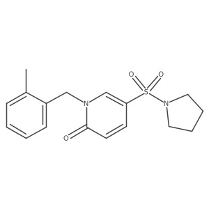 Cc1ccccc1Cn1cc(S(=O)(=O)N2CCCC2)ccc1=O结构式