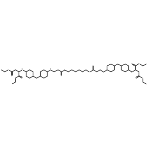Aspartic acid, N,N'-(1,6-hexanediylbis(oxy(3-oxo-3,1-propanediyl)imino-4,1-cyclohexanediylmethylene-4,1-cyclohexanediyl))bis-, 1,1',4,4'-tetraethyl ester Structure